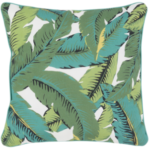 toss pillow with palm leaves