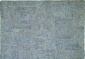 teal geometric pattern rug