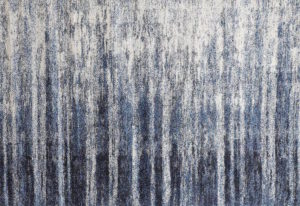 blue and white striped rug