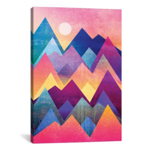 colorful abstract painting of mountains