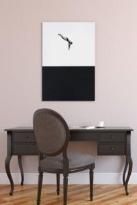 Old word desk and old world office chair in black