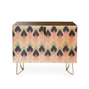 decorative credenza in pink and black on white background