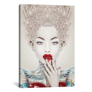 painting of woman on white background