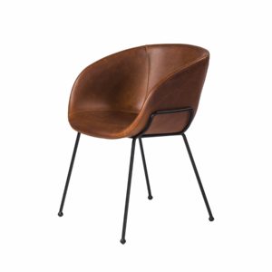 leather side chair on white background