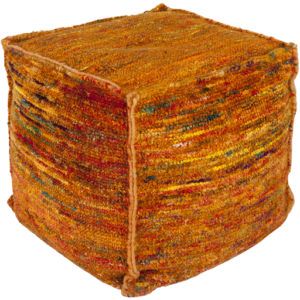 multi-color fabric poof