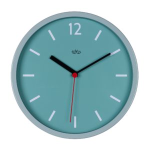 teal blue clock on white background