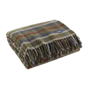 plaid throw on white background