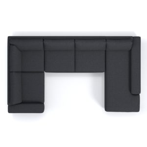 top down view of charcoal sectional