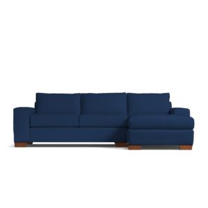 blue sectional on white background