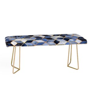 blue cubes bench on white background