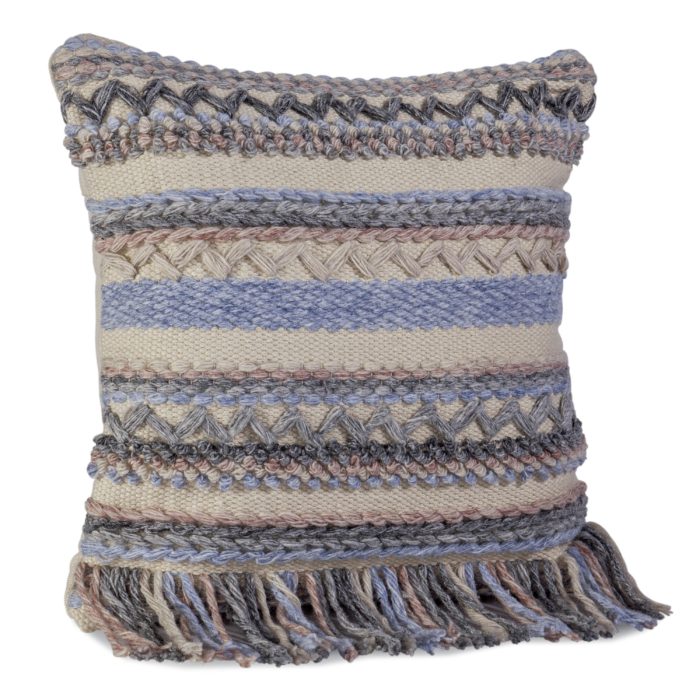 Brown wooden chair with a curved backrest and a black seat